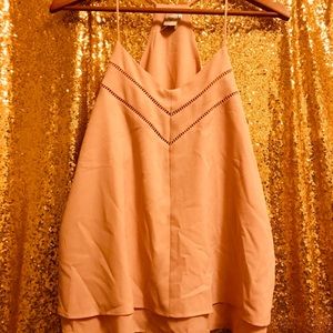 Blush pink spaghetti strap blouse